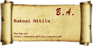 Baksai Attila névjegykártya